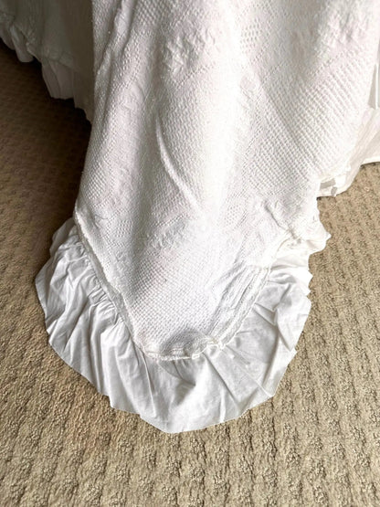 Bedspread Set Bedspread - Cotton White Lace - With Matching Shams