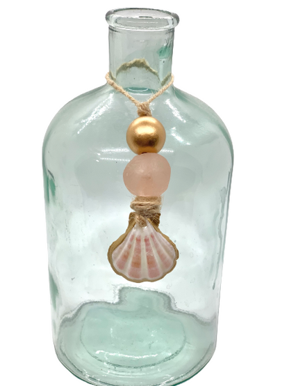 Blush Pink & Gold Scallop - Sea Glass Ornament