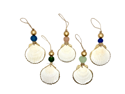 Gilded Scallop Coastal Holiday Ornament