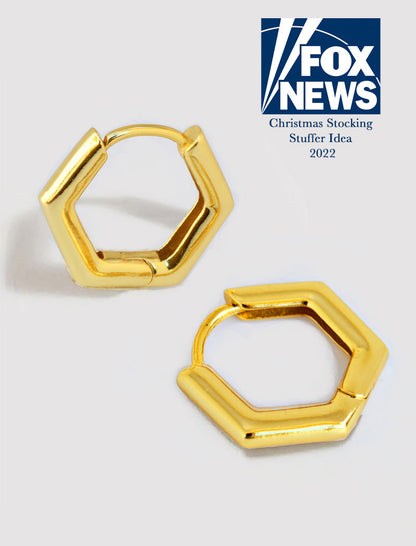 INNOVATE Hexagon Mini Hoop Earrings | Sterling Silver