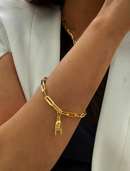 ITALIAN HAND Charm Chain Bracelet