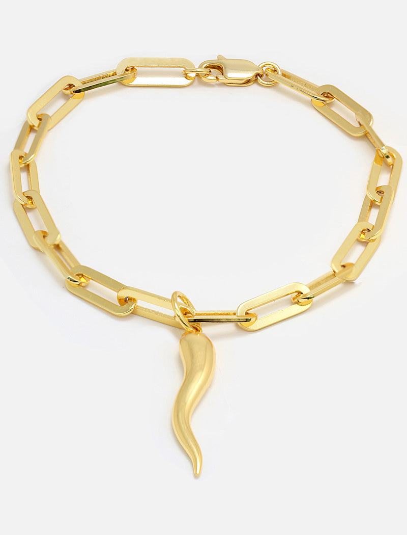 ITALIAN HORN Charm Medium Chain Bracelet
