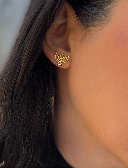 HANUKKAH MENORAH Stud Earrings