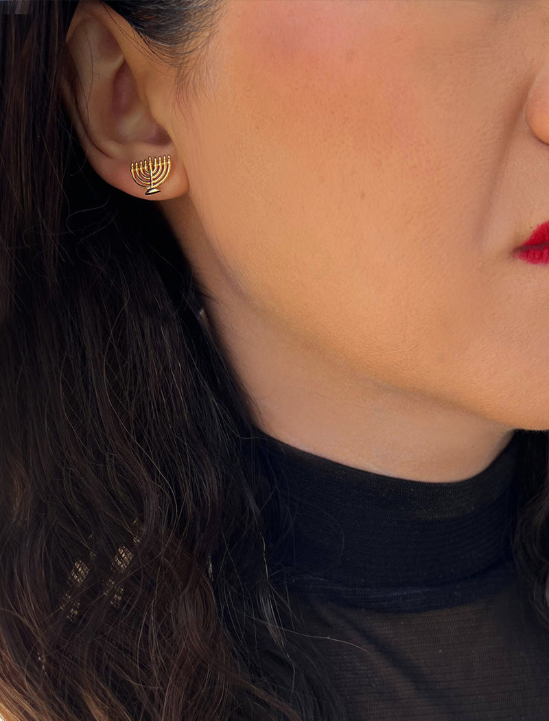 HANUKKAH MENORAH Stud Earrings