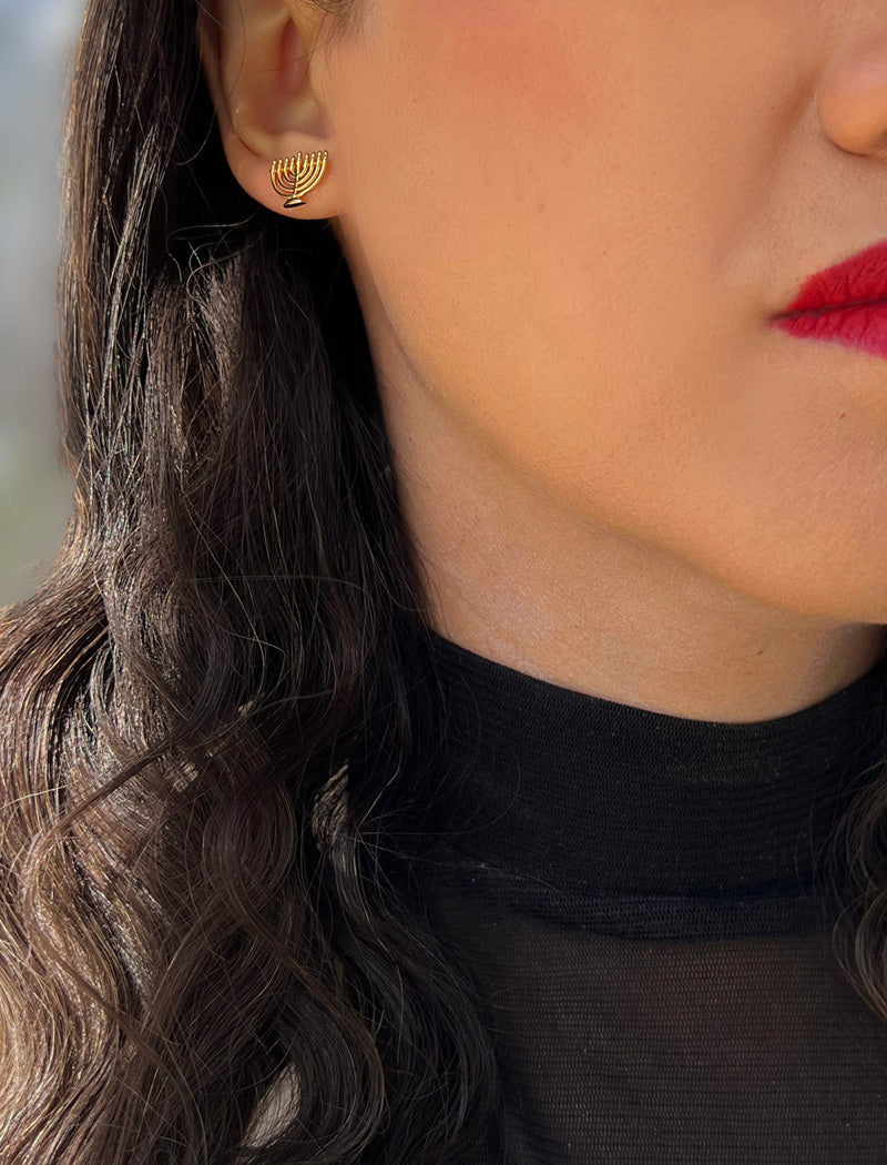 HANUKKAH MENORAH Earrings | 18K Gold Over Sterling Silver