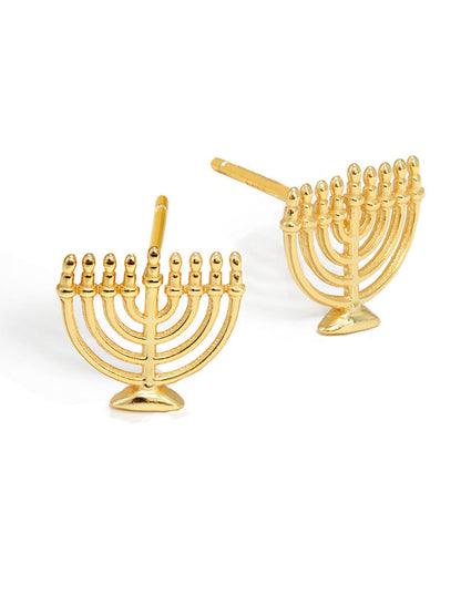 HANUKKAH MENORAH Stud Earrings