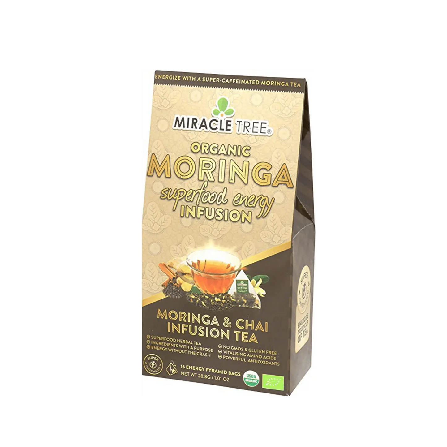 Organic Moringa Energy Tea - Chai Spice - Natural Coffee Alternative