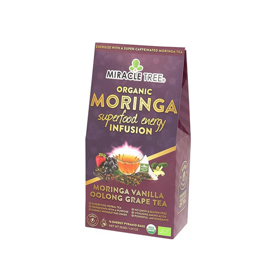 Organic Moringa Energy Tea - Grape Vanilla - Natural Coffee Alternative
