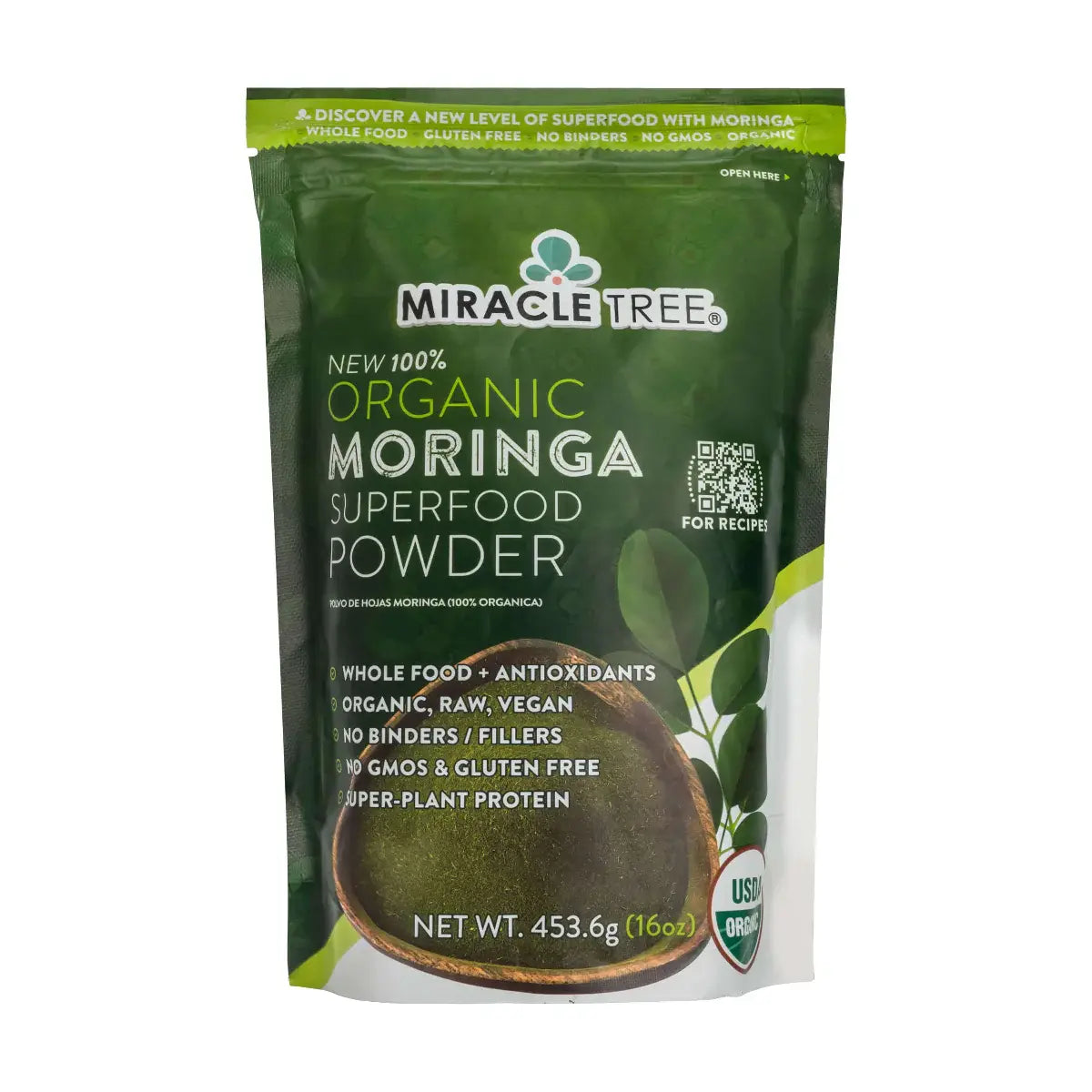PureLeaf Organics Organic Moringa Powder 16 Oz Pouch