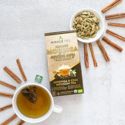 Organic Moringa Energy Tea - Chai Spice - Natural Coffee Alternative
