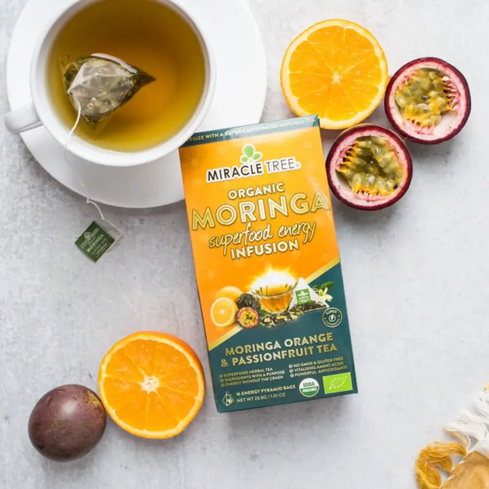 Organic Moringa Energy Tea - Orange Passionfruit - Natural Coffee Alternative
