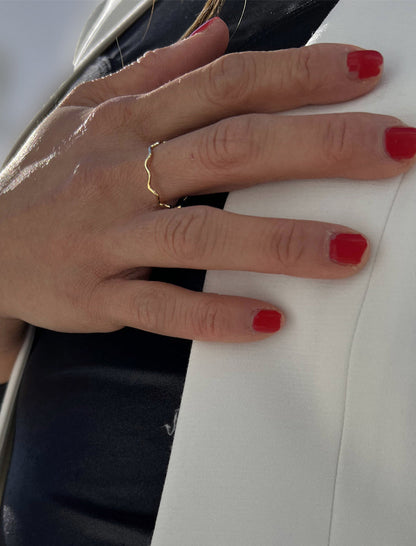 RAMEN NOODLE Wavy Stackable Ring | 18K Gold over Sterling Silver