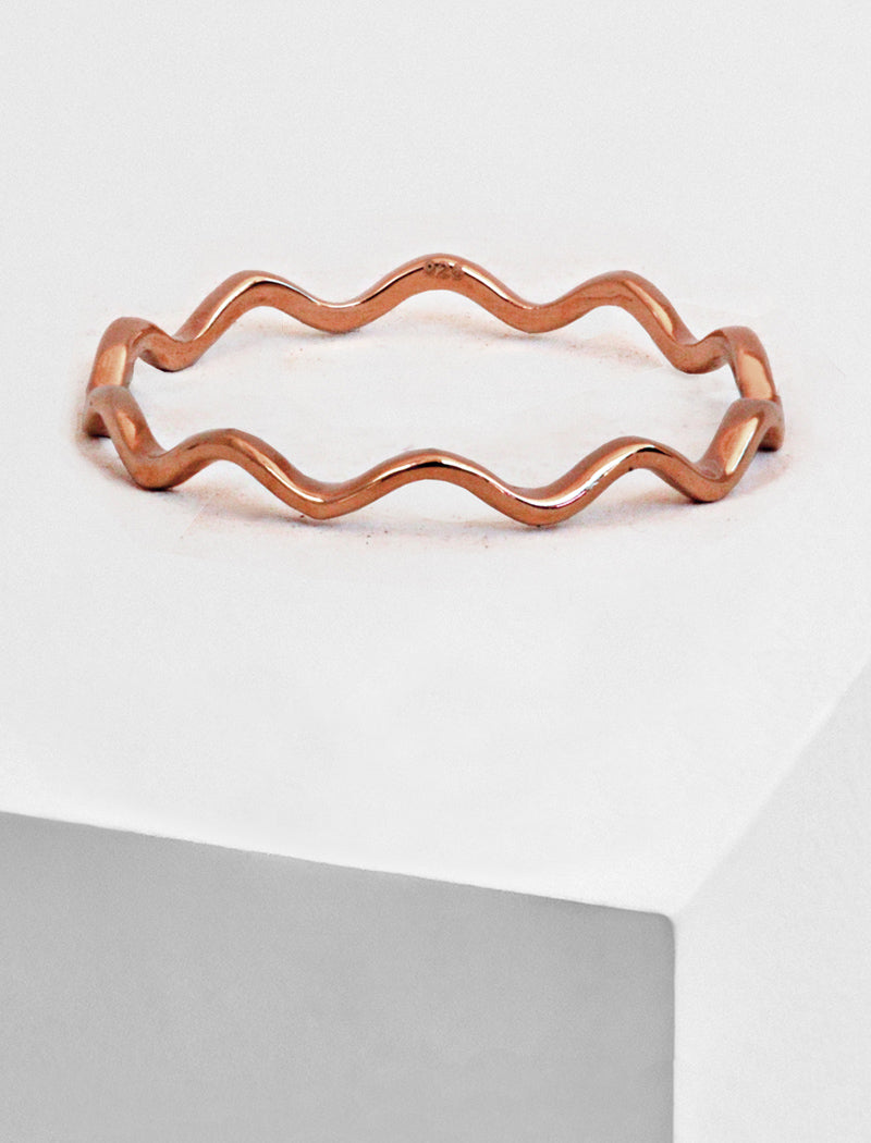 NOODLE Wavy Stackable Ring | 18K Rose Gold Over Sterling Silver