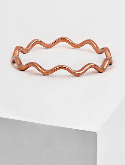 NOODLE Wavy Stackable Ring | 18K Rose Gold Over Sterling Silver