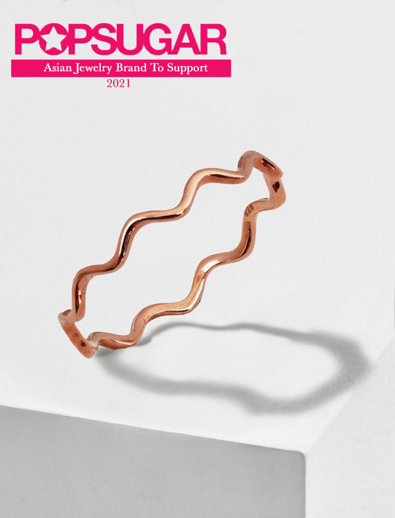 NOODLE Wavy Stacking Ring | 18K Rose Gold Over Sterling Silver