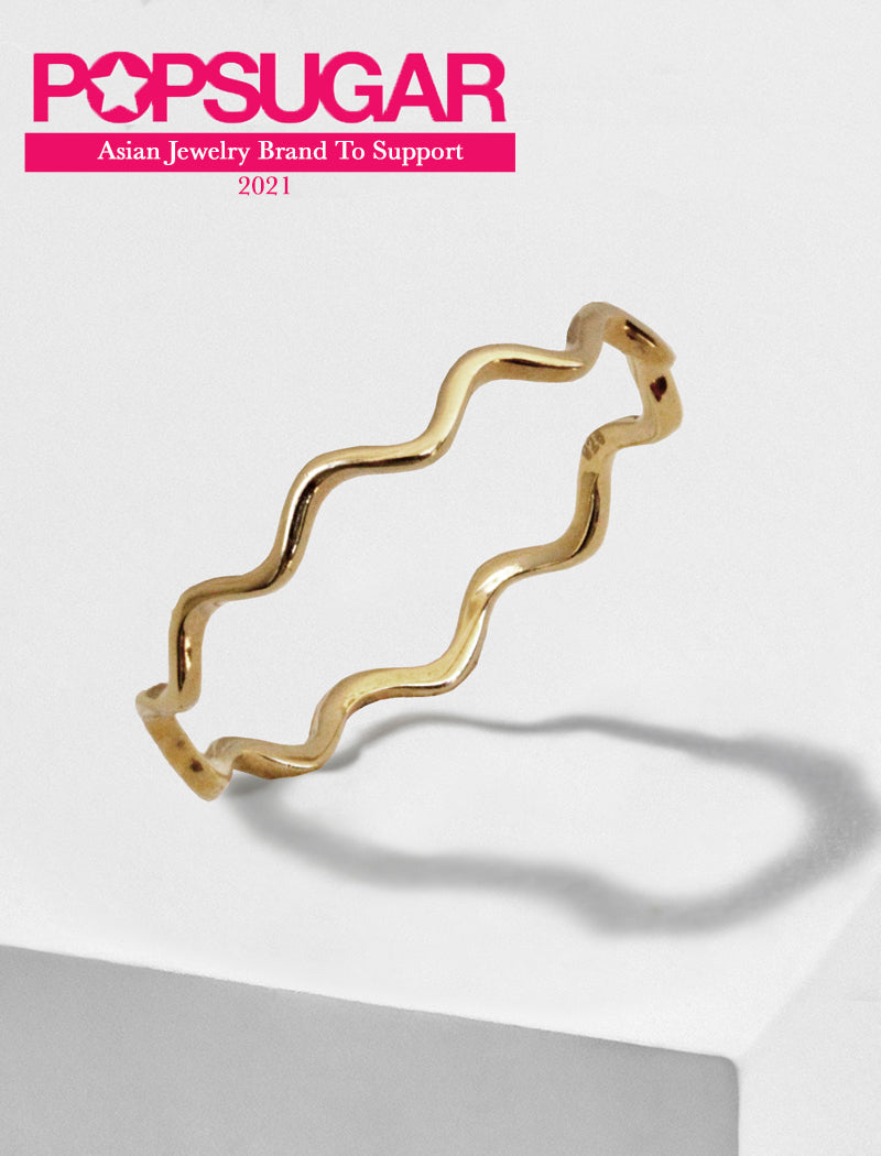 RAMEN NOODLE Thin Wavy Stacking Ring