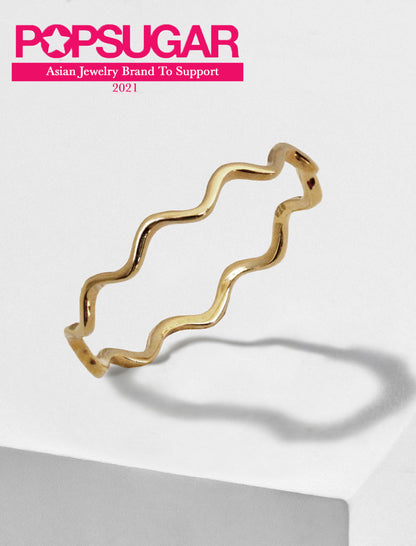 RAMEN NOODLE Thin Wavy Stacking Ring