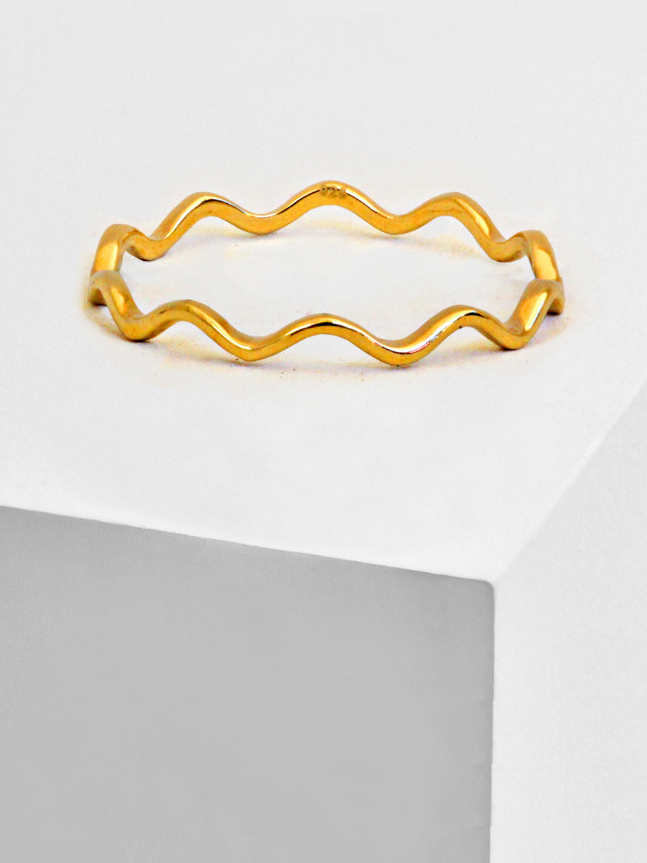 RAMEN NOODLE Wavy Stackable Ring | 18K Gold over Sterling Silver