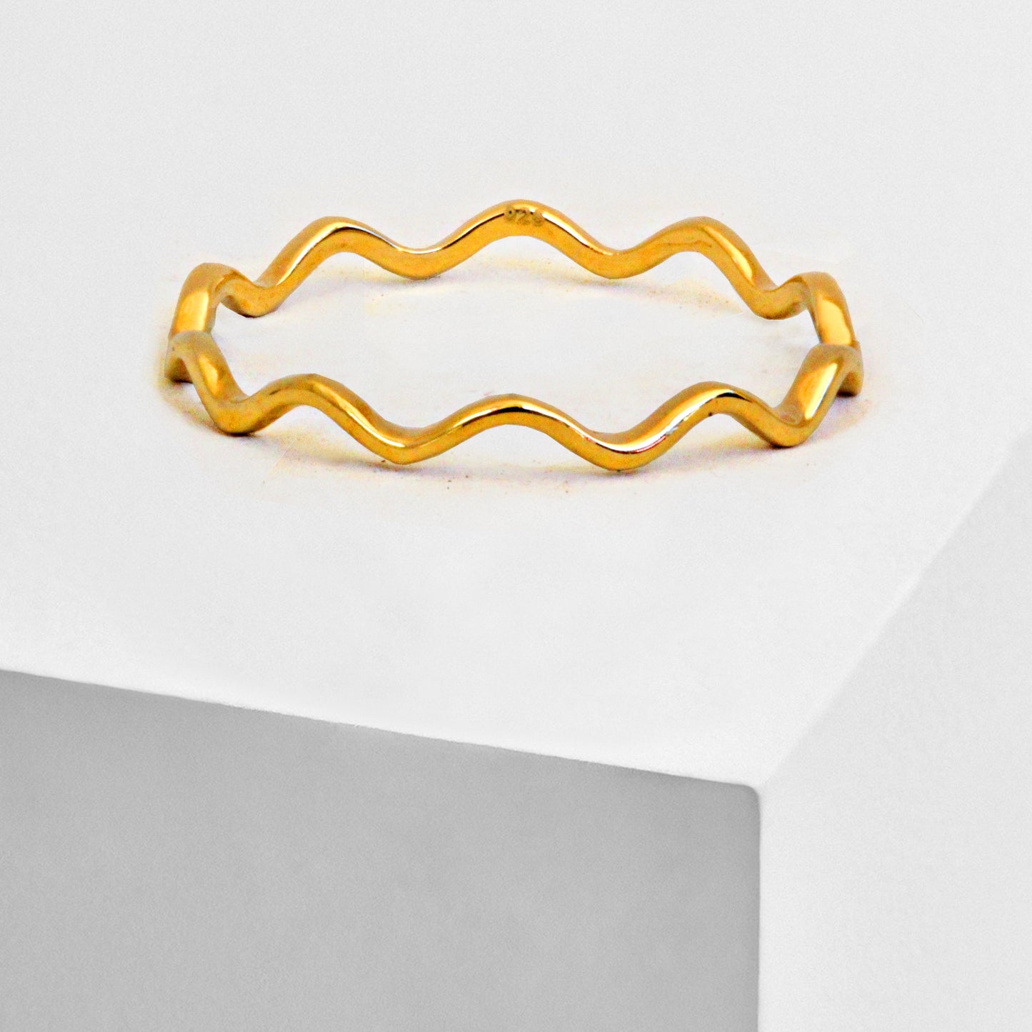 RAMEN NOODLE Wavy Stackable Ring | 18K Gold over Sterling Silver