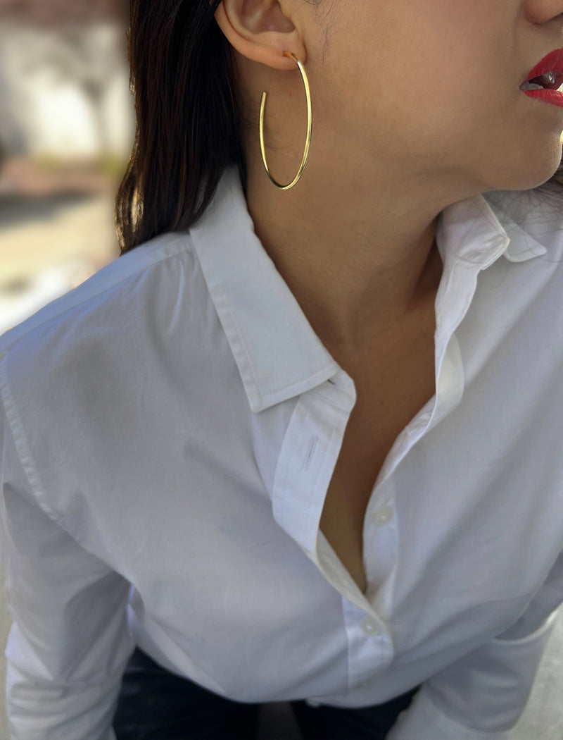PERFECT HOOP EARRINGS IN 18K GOLD OVER STERLING SILVER