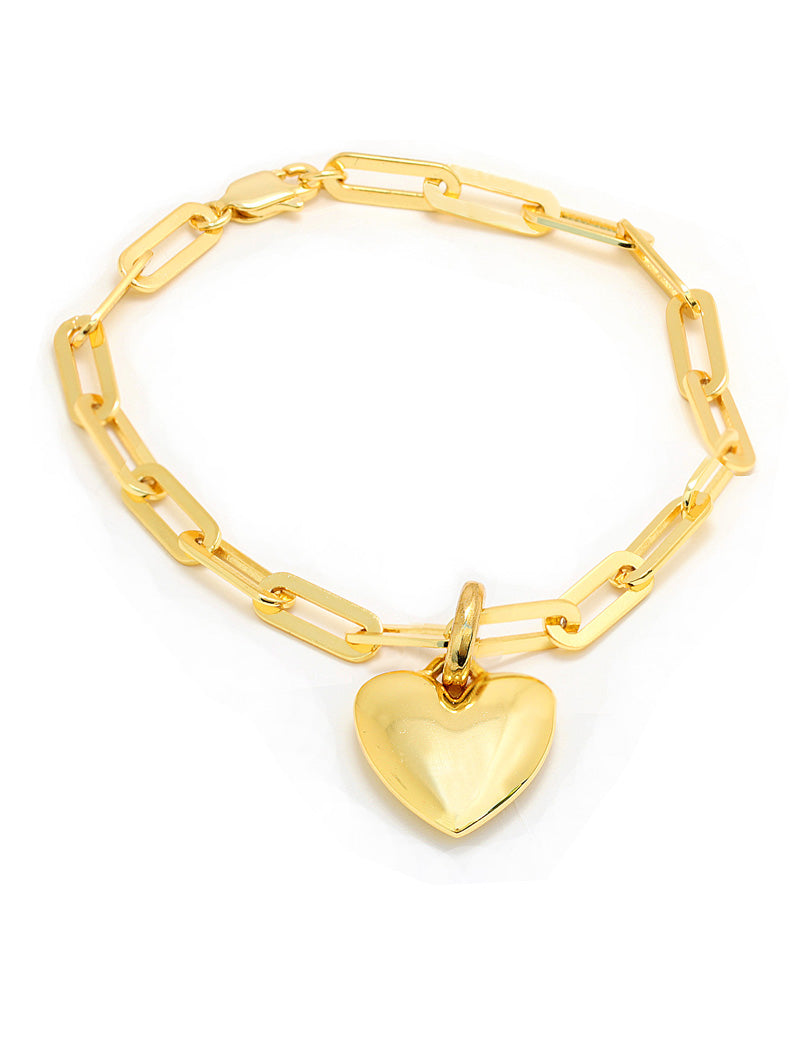 PUFFY HEART Charm Medium Bracelet