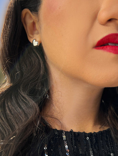 PUFFY HEART Stud Earrings