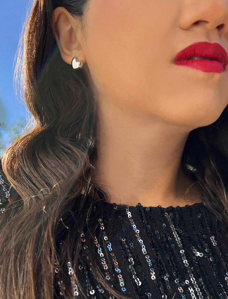 PUFFY HEART Stud Earrings