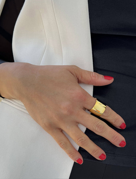 RICH Thick Cigar Band Ring | 18K Gold Vermeil