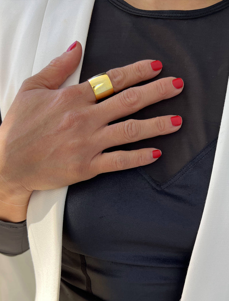 RICH Thick Cigar Band Ring | 18K Gold Vermeil