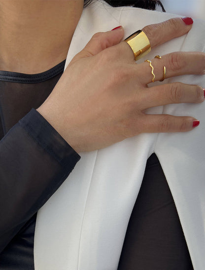RICH Thick Statement Cigar Band Ring