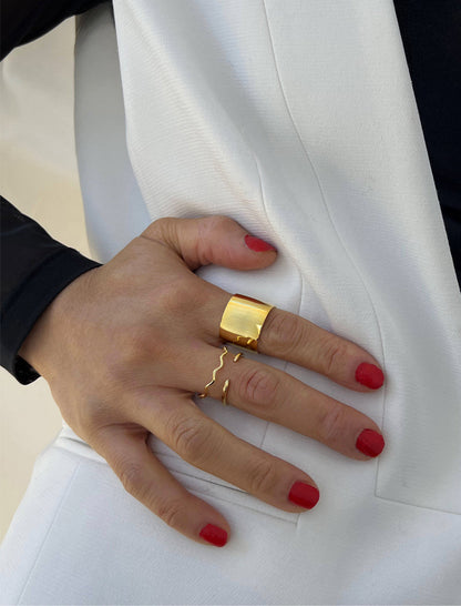 RICH Thick Statement Cigar Band Ring