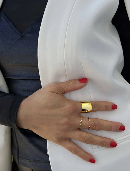 RICH Thick Statement Cigar Band Ring