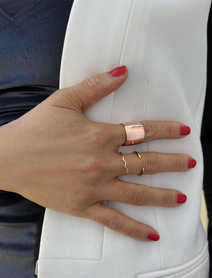 RICH Wide Cigar Band Ring | 18K Rose Gold Over Sterling Silver