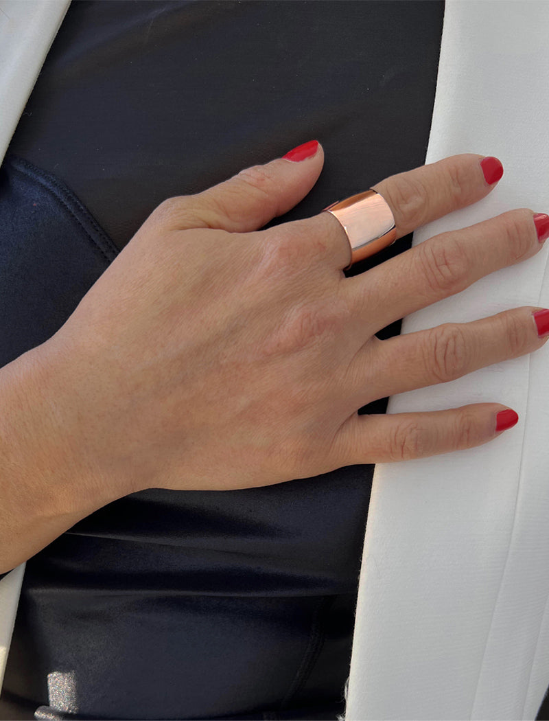 RICH Wide Cigar Band Ring | 18K Rose Gold Over Sterling Silver