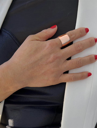RICH Wide Cigar Band Ring | 18K Rose Gold Over Sterling Silver