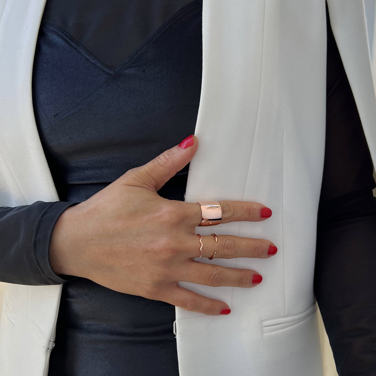 NOODLE Wavy Stackable Ring | 18K Rose Gold Over Sterling Silver