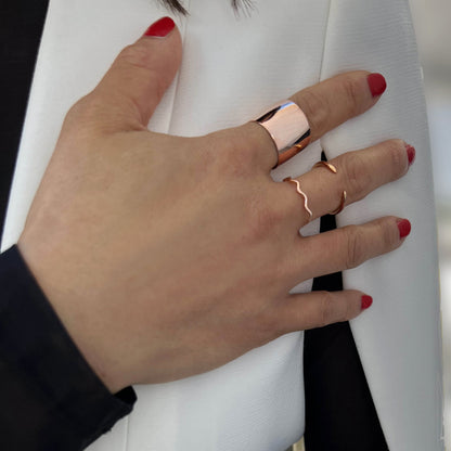NOODLE Wavy Stackable Ring | 18K Rose Gold Over Sterling Silver