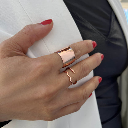 NOODLE Wavy Stackable Ring | 18K Rose Gold Over Sterling Silver