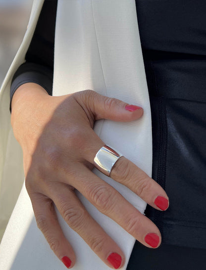 RICH Thick Sterling Silver Cigar Band Ring