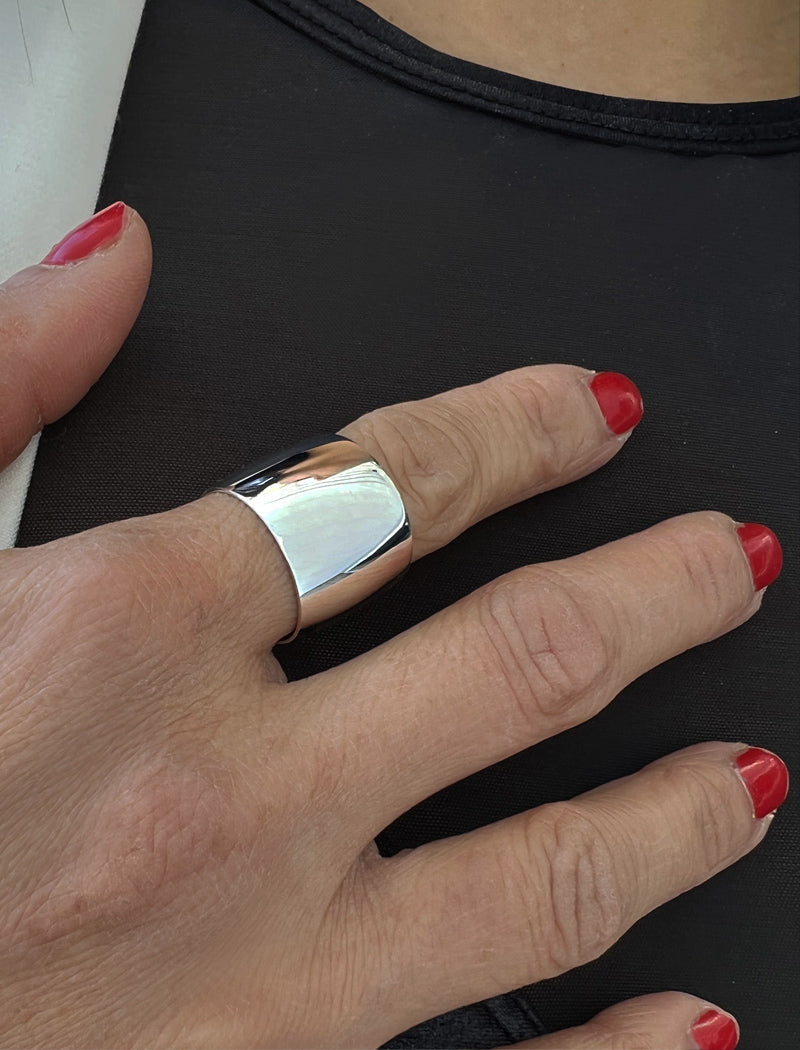 RICH Thick Sterling Silver Cigar Band Ring