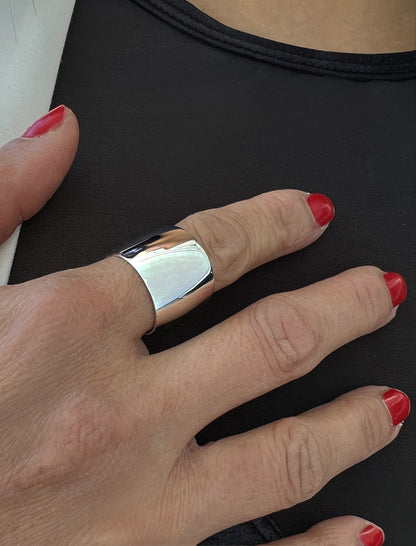 RICH Thick Sterling Silver Cigar Band Ring