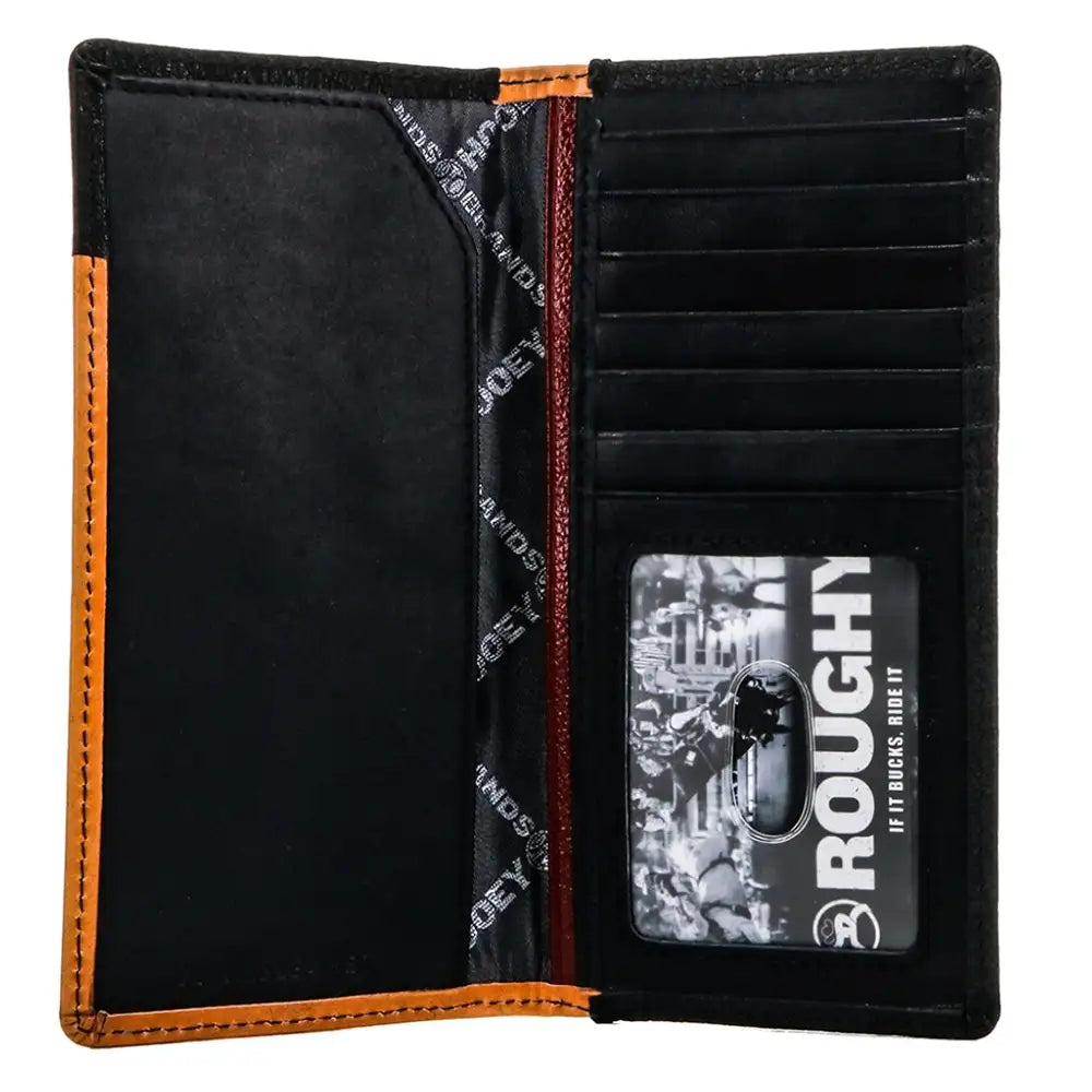 HOOey "Ryder" Hand Tooled Rodeo Rough  (Tan/Red) - Men's Rodeo Wallet