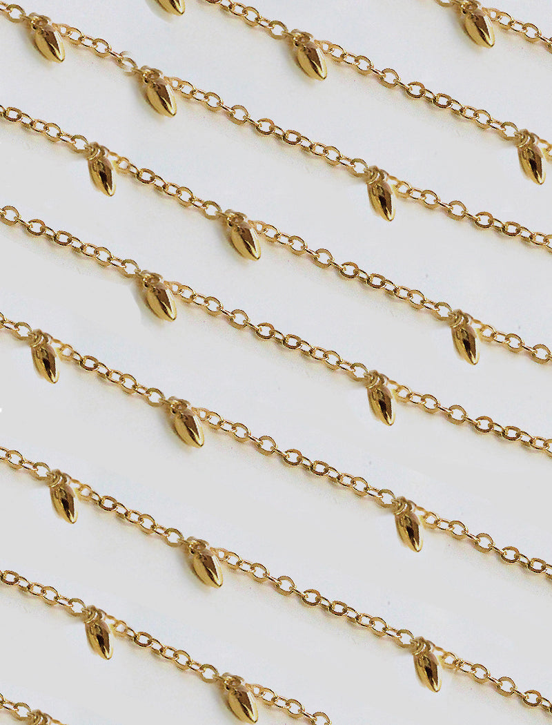 RICE Bead Chain Strand Necklace | Sterling Silver