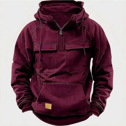 Men's Zip-Up Hoodie | Loose Fit, Multi-Pocket, 8 Colors, S–XXXL