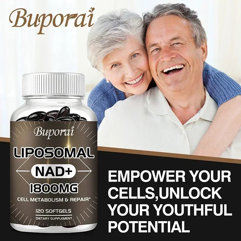 Liposomal NAD+ Supplement 1800mg – Energy, Cellular Repair, Anti-Aging & Immune Support – 98% Pure, Non-GMO