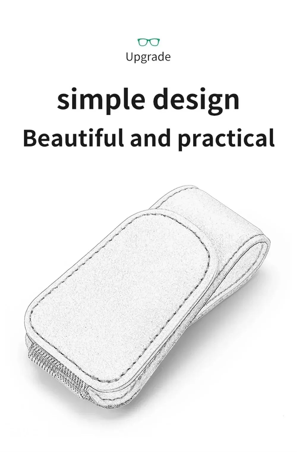 PU Leather Car Sun Visor Glasses Holder – Magnetic Clip for Sunglasses & Eyeglasses, 9 Colors