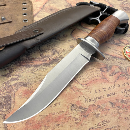 Outdoor tactical hunting knife, a pocket knife for camping, wilderness survival and daily carry.