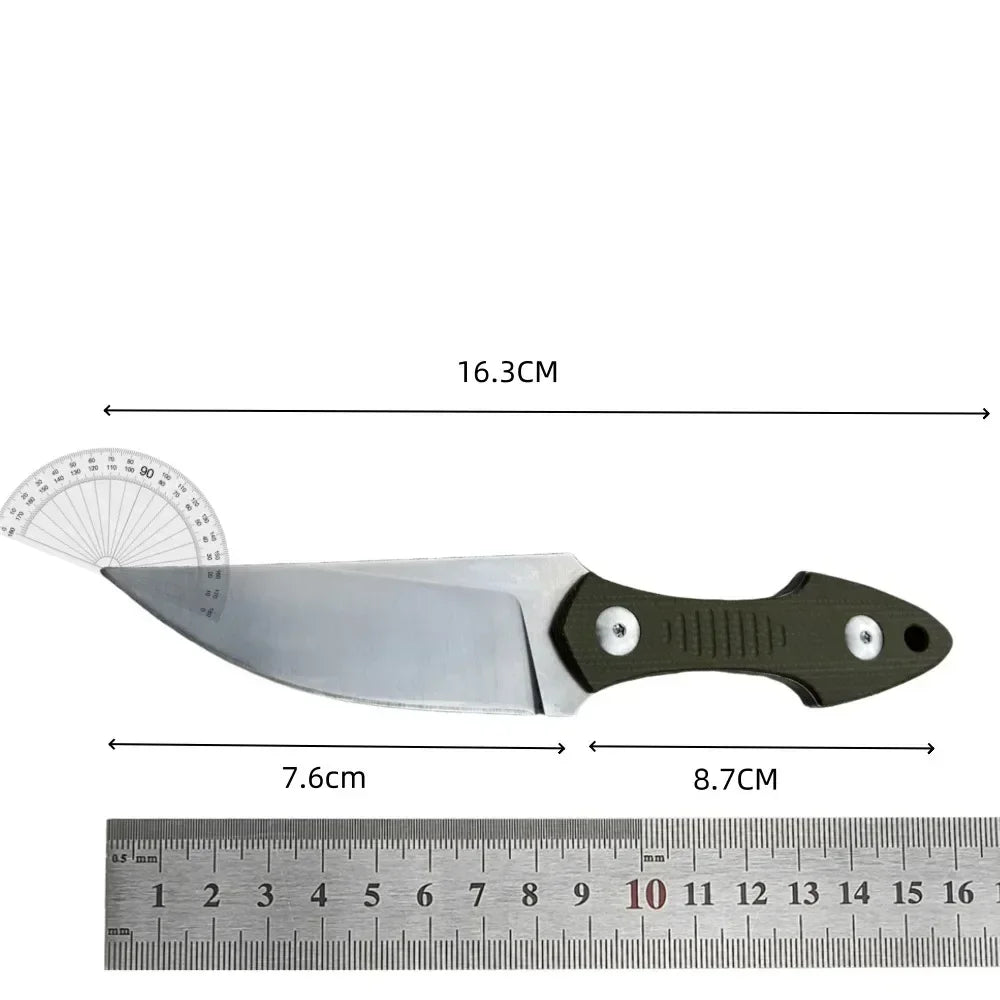 GiantMouse GMF3 Fixed Blade Knife Satin Drop Point Blade with Leather Sheath | Origin Zero