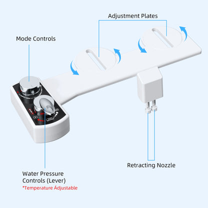 Hot & Cold Bidet Attachment | Dual Nozzle, Adjustable Pressure, Non-Electric | Origin Zero