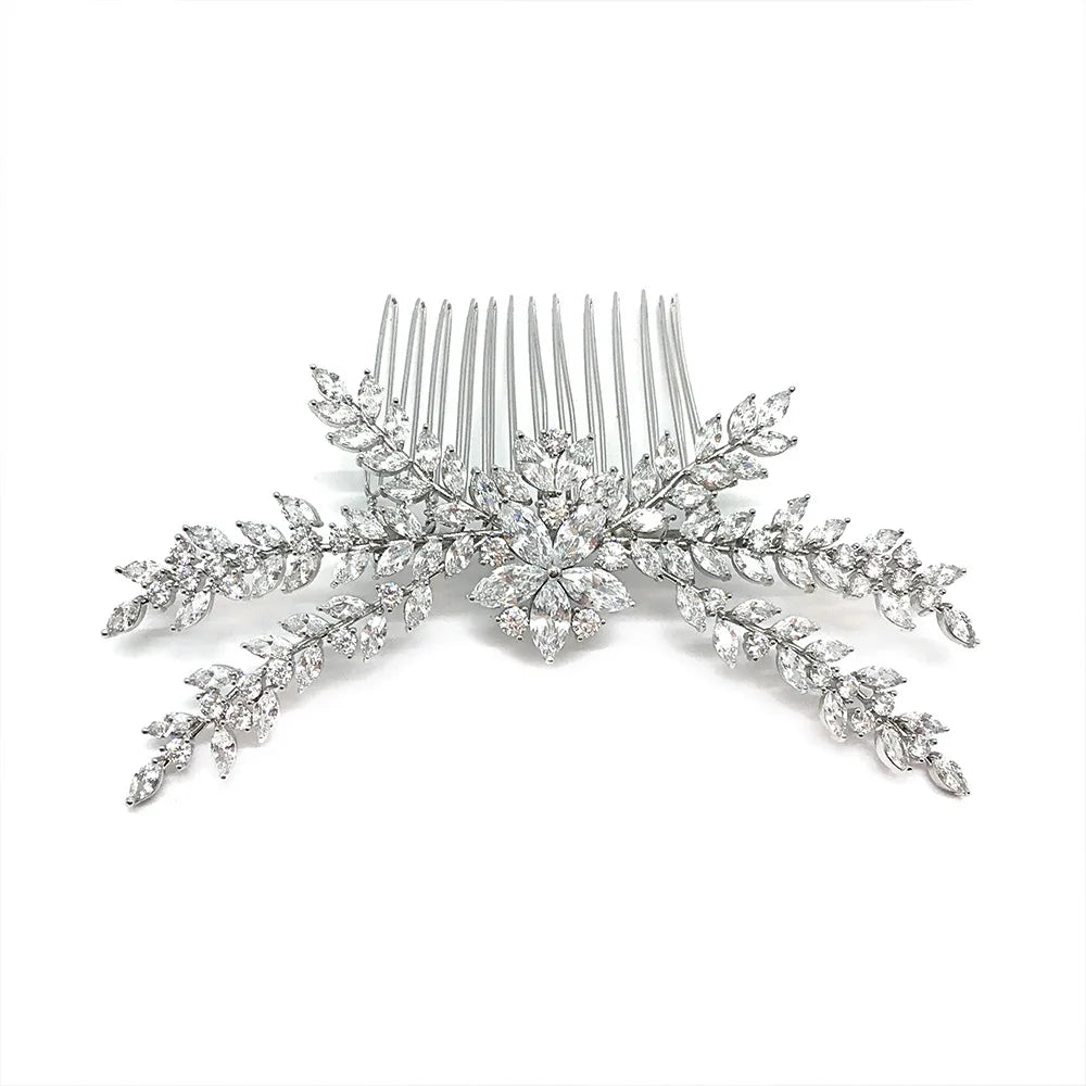 Cubic Zirconia Bridal Hair Comb – Luxury Wedding Headpiece for Bride, Prom & Party